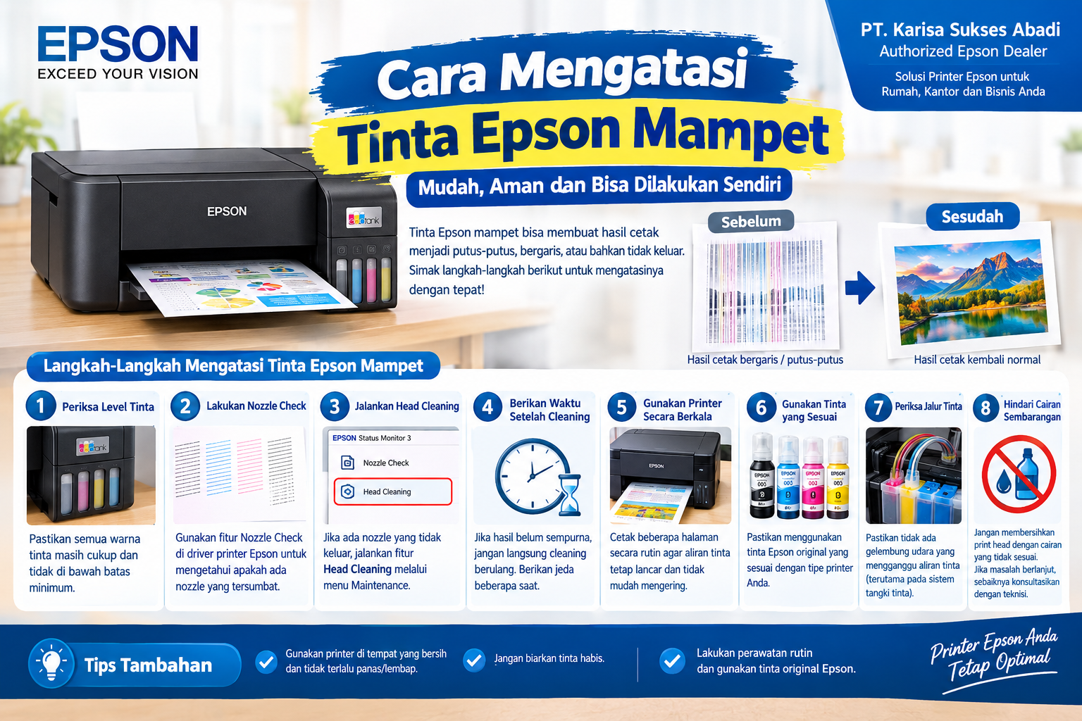 tinta epson mampet